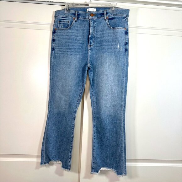 Loft High Waisted Flare Crop Jeans 32/14 - Picture 1 of 8